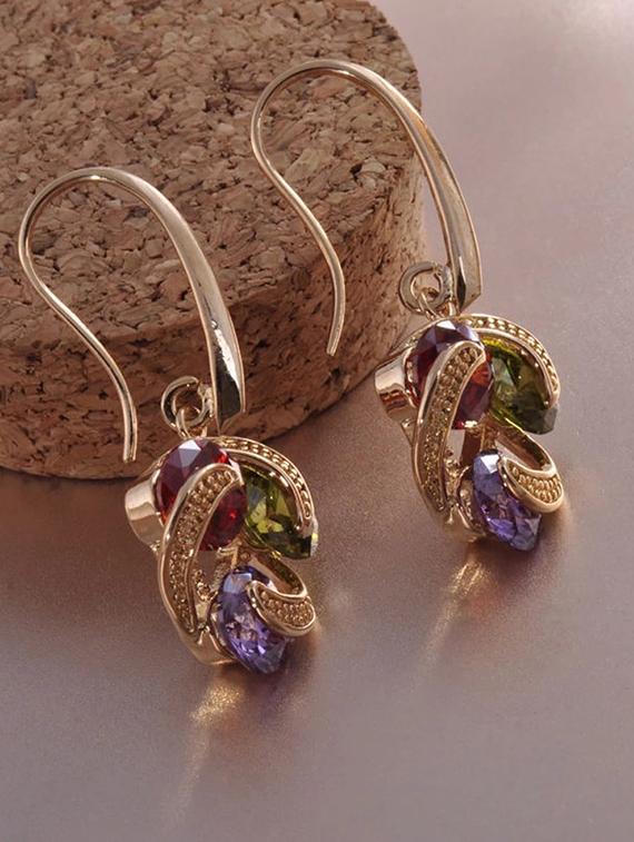 multi colored copper drop earring - 16548145 - Zoom Image - 1