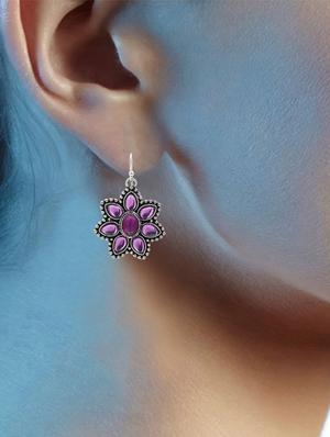 purple silver drop earrings - 16548150 - Standard Image - 2
