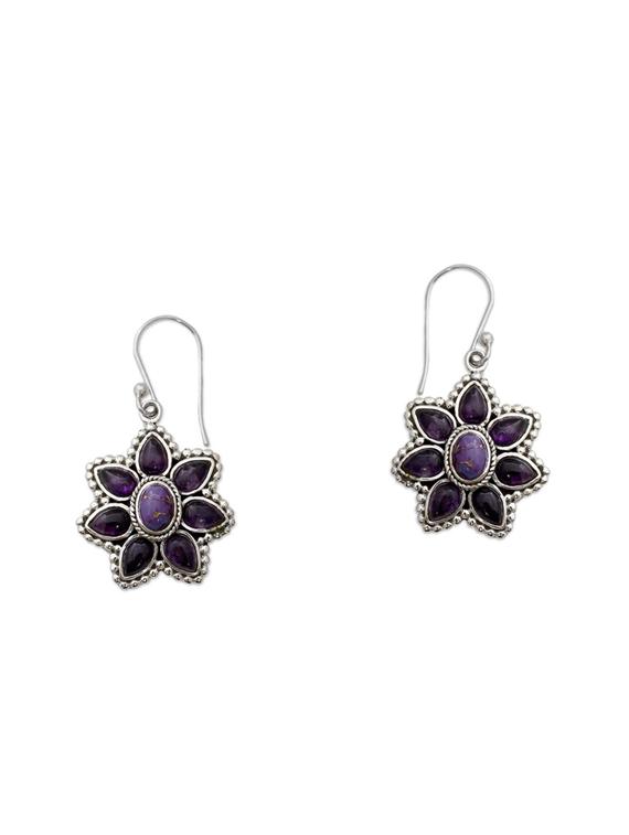 purple silver drop earrings - 16548150 - Zoom Image - 1