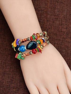 multi colored crystal beaded bracelet - 16548211 - Standard Image - 4