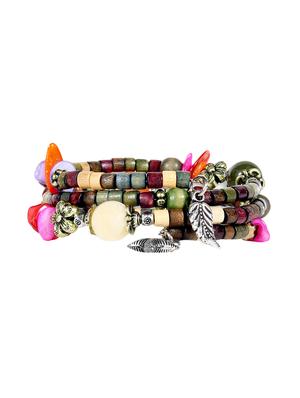 multi colored wood beaded bracelet - 16548219 - Standard Image - 3