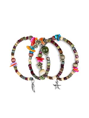 multi colored wood beaded bracelet - 16548219 - Standard Image - 4