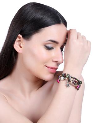 multi colored wood beaded bracelet - 16548219 - Standard Image - 5