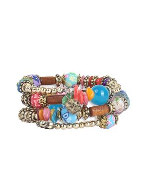 multi colored glass beaded bracelet - 16548220 - Standard Image - 2