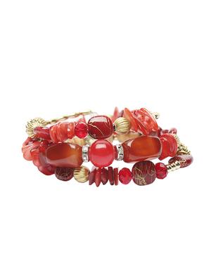 red crystal beaded bracelet - 16548226 - Standard Image - 2