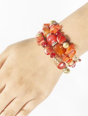 red crystal beaded bracelet - 16548226 - Standard Image - 4