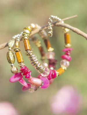 pink crystal beaded bracelet - 16548227 - Standard Image - 4