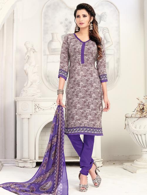 printed unstitched suit - 16548625 - Standard Image - 1