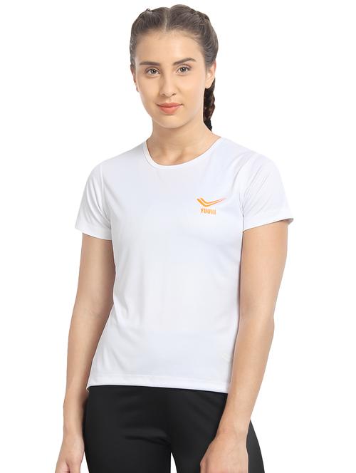round neck curved hem solid tee - 16548633 - Standard Image - 1