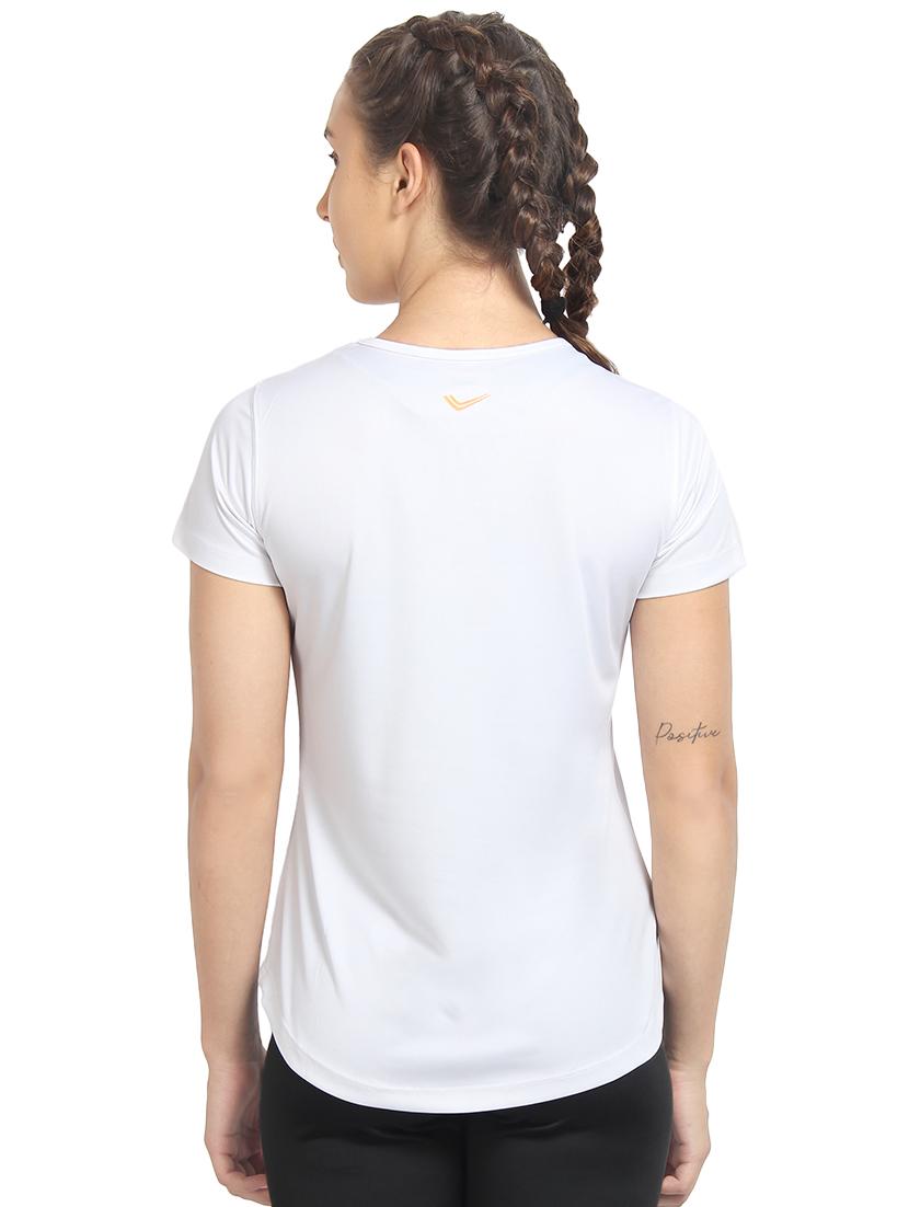 round neck curved hem solid tee - 16548633 - Zoom Image - 3