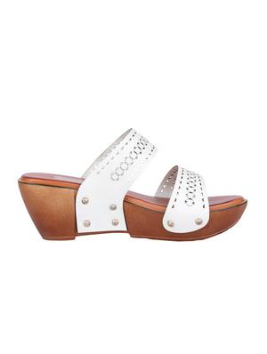 msc white leatherette slip on sandals - 16548822 - Standard Image - 2