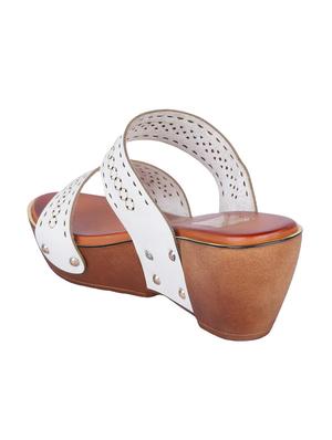 msc white leatherette slip on sandals - 16548822 - Standard Image - 3