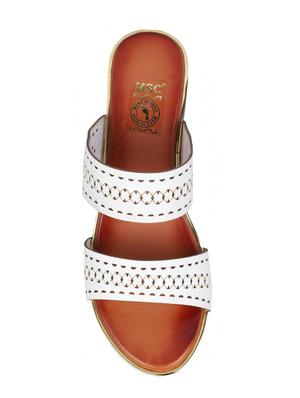 msc white leatherette slip on sandals - 16548822 - Standard Image - 4