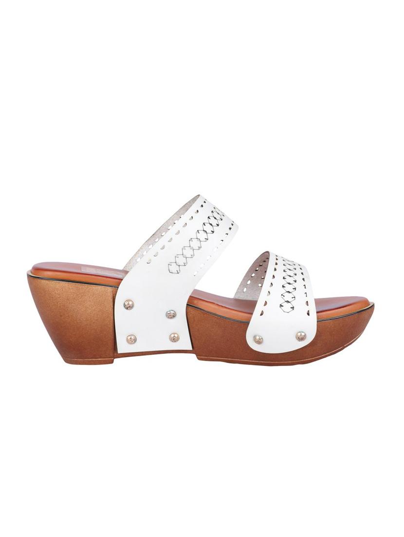 msc white leatherette slip on sandals - 16548822 - Zoom Image - 2
