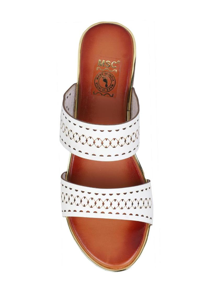 msc white leatherette slip on sandals - 16548822 - Zoom Image - 4