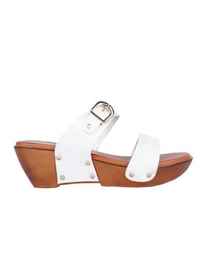 msc white leatherette slip on sandals - 16548823 - Standard Image - 2