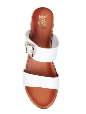 msc white leatherette slip on sandals - 16548823 - Standard Image - 4
