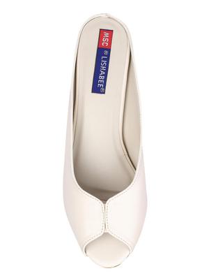 msc white leatherette slip on sandals - 16548828 - Standard Image - 4