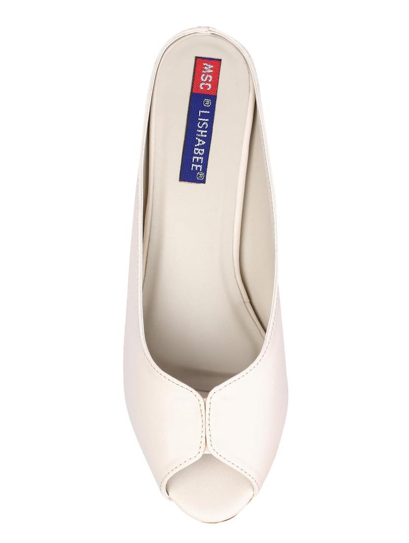 msc white leatherette slip on sandals - 16548828 - Zoom Image - 4