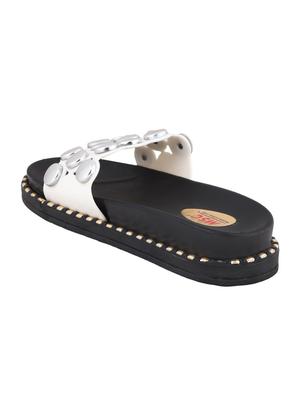 msc white rubber slides flip flops - 16548845 - Standard Image - 3
