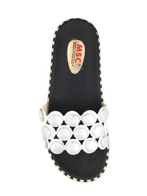 msc white rubber slides flip flops - 16548845 - Standard Image - 4