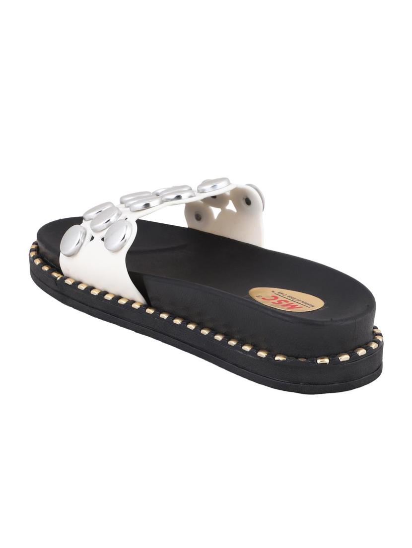 msc white rubber slides flip flops - 16548845 - Zoom Image - 3
