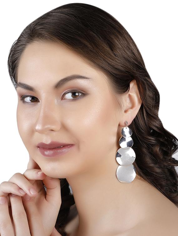 silver copper drop earrings - 16548964 - Zoom Image - 4