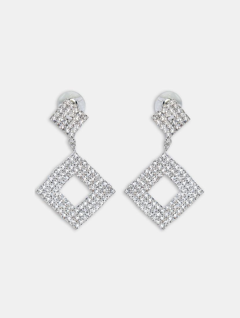 silver crystal drop earring - 16548976 - Zoom Image - 2