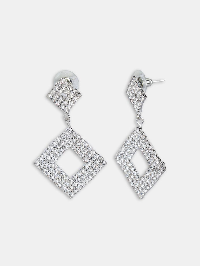 silver crystal drop earring - 16548976 - Zoom Image - 3