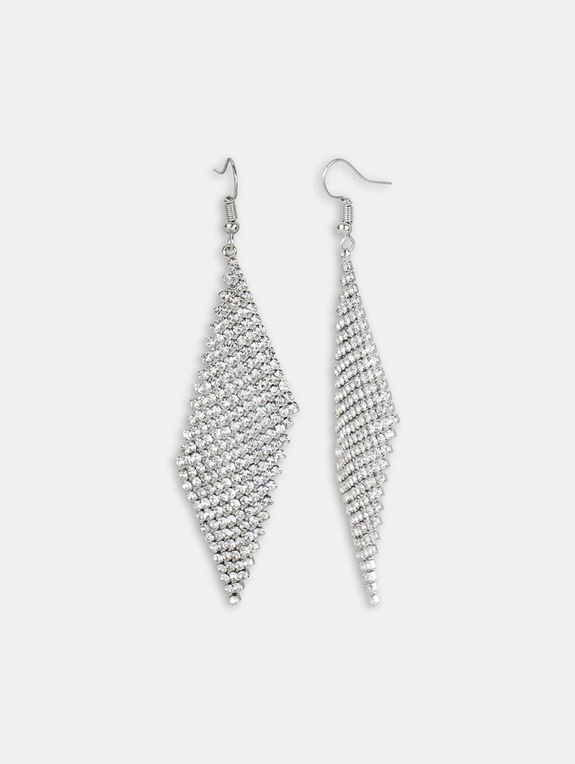 silver crystal drop earring - 16548991 - Zoom Image - 2
