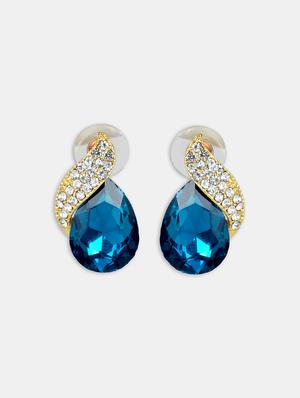 blue crystal studs earrings - 16549015 - Standard Image - 2