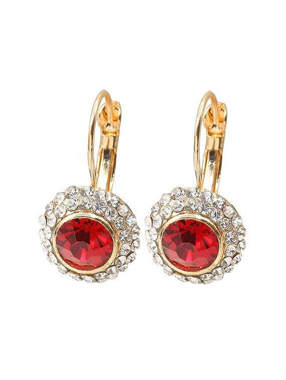 red crystal studs earrings - 16549021 - Zoom Image - 2