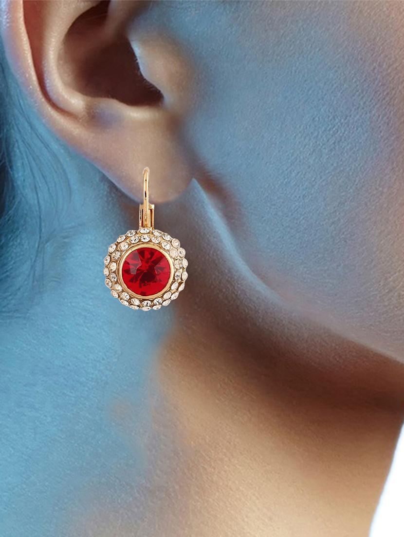 red crystal studs earrings - 16549021 - Zoom Image - 3
