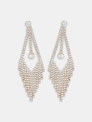 gold crystal drop earrings - 16549034 - Standard Image - 2