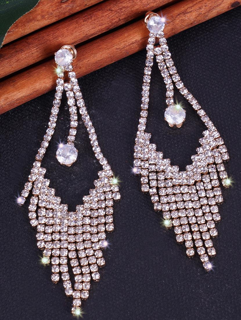 gold crystal drop earrings - 16549034 - Zoom Image - 1
