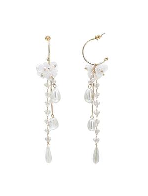 white crystal drop earrings - 16549045 - Standard Image - 2