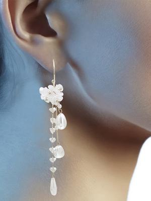white crystal drop earrings - 16549045 - Standard Image - 3