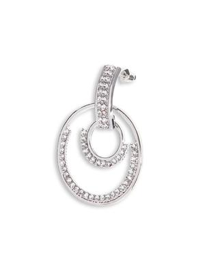 silver crystal drop earring - 16549049 - Standard Image - 3