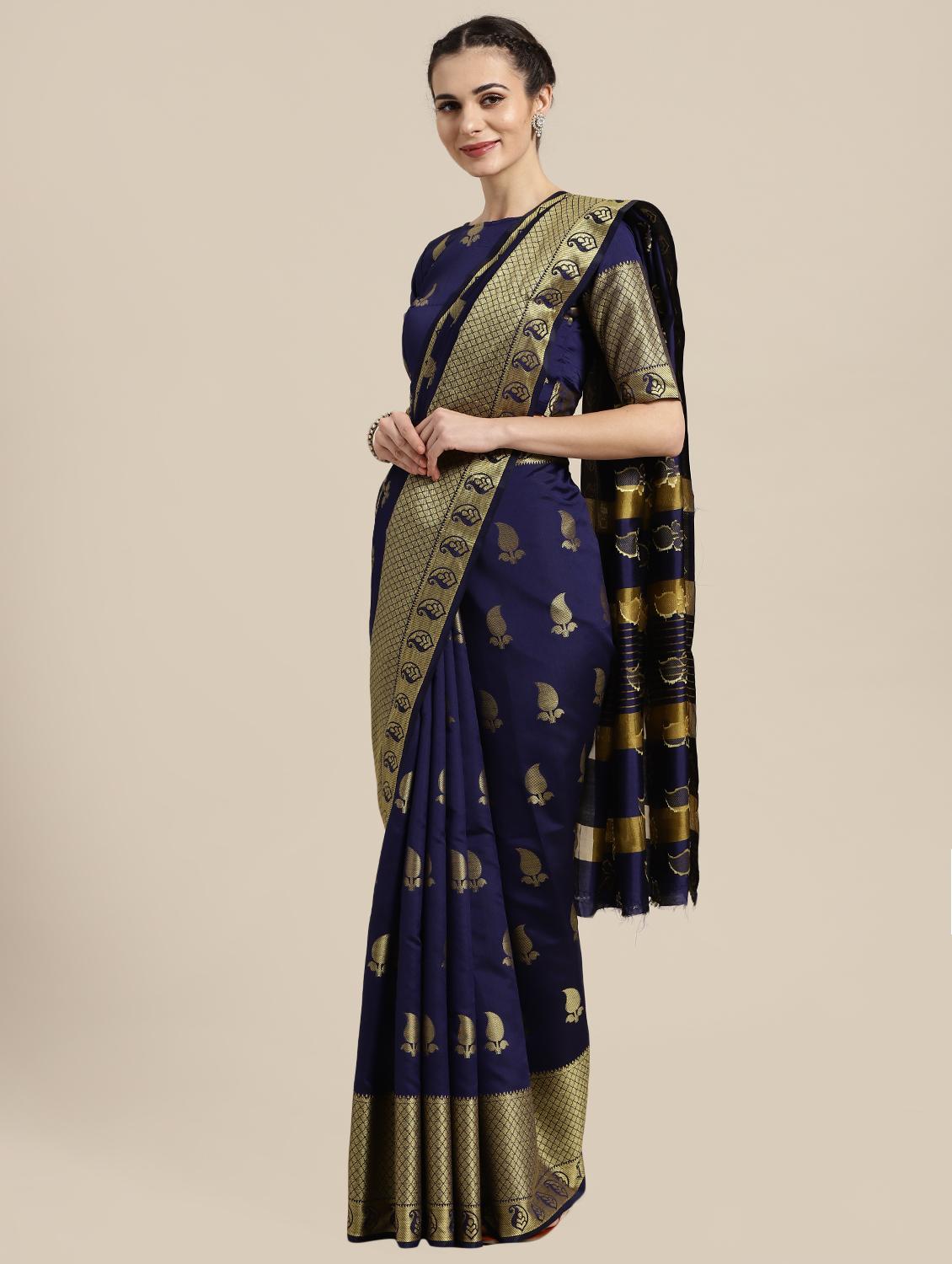self-design woven saree with blouse - 16549450 - Zoom Image - 1