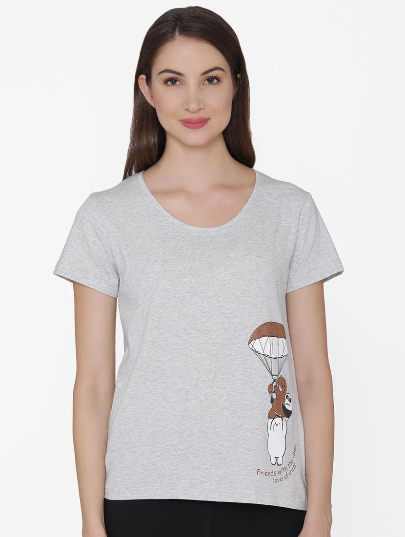 round neck quirky print tee - 16550017 - Zoom Image - 1