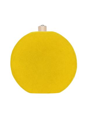 yellow velvet structured clutch - 16550300 - Standard Image - 2