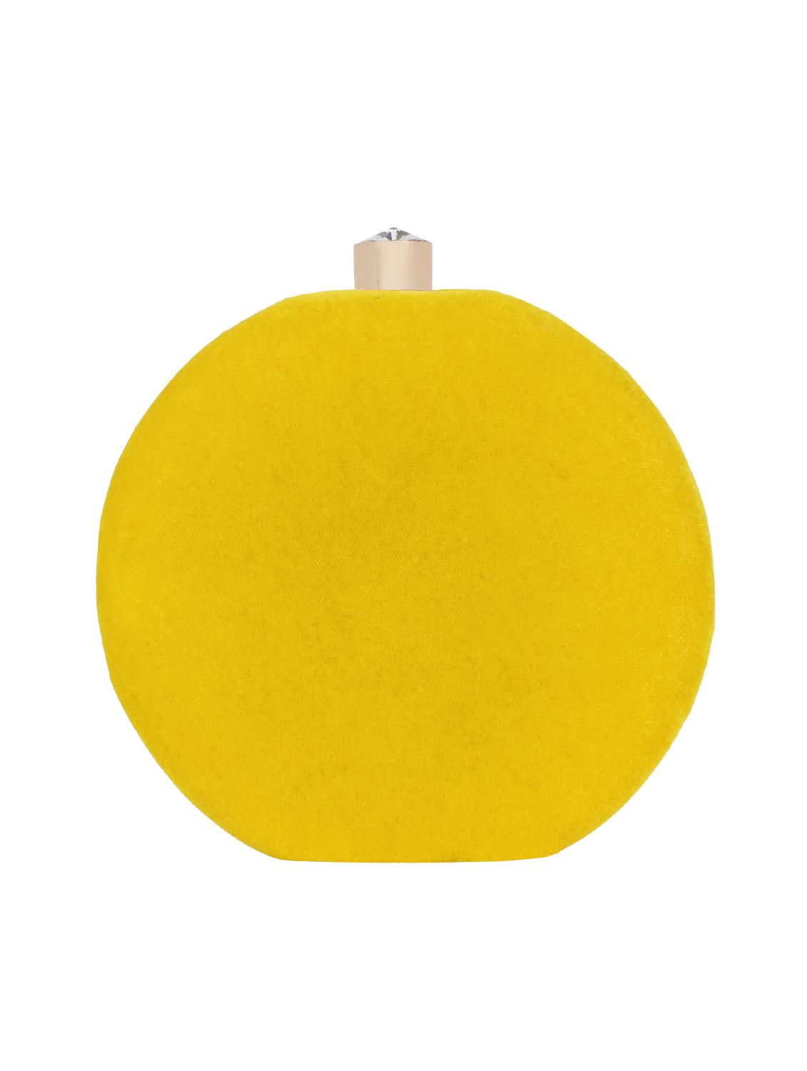 yellow velvet structured clutch - 16550300 - Zoom Image - 2