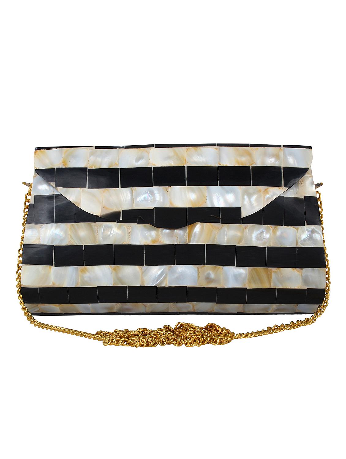 black metal structured clutch - 16550310 - Zoom Image - 1