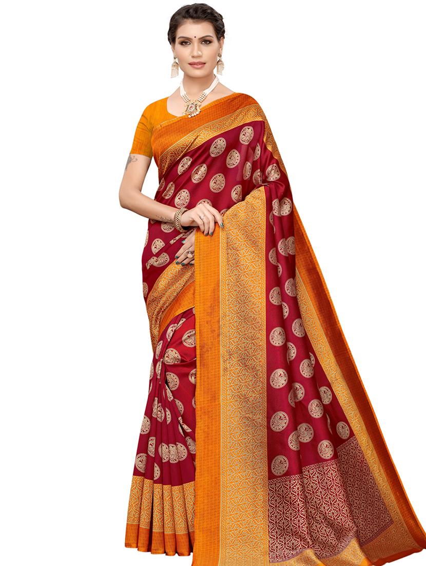 conversational printed saree with blouse - 16550481 - Zoom Image - 1