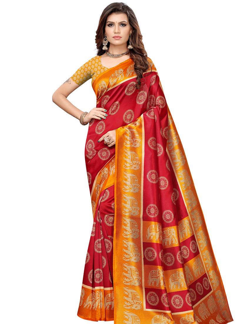conversational printed saree with blouse - 16550484 - Zoom Image - 1