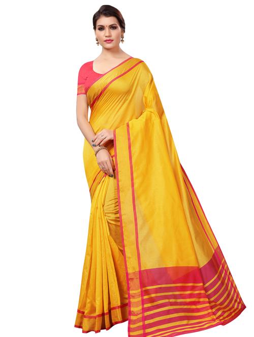 solid printed saree with blouse - 16550842 - Standard Image - 1
