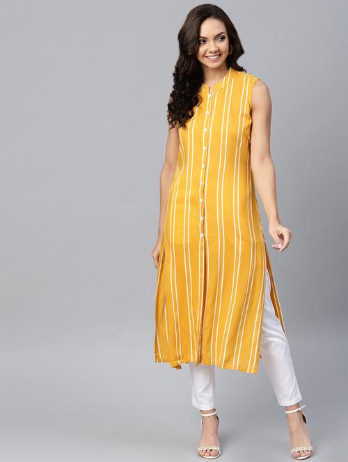 stripes straight kurta - 16550964 - Standard Image - 1