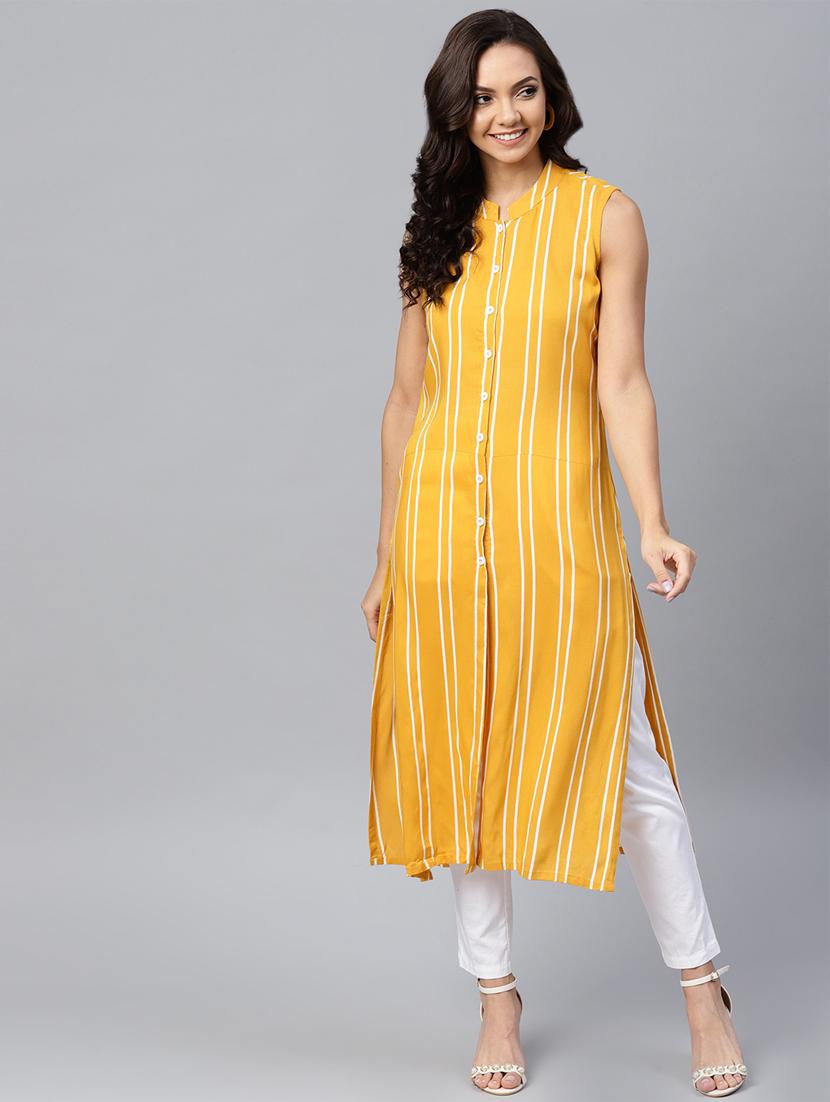 stripes straight kurta - 16550964 - Zoom Image - 1