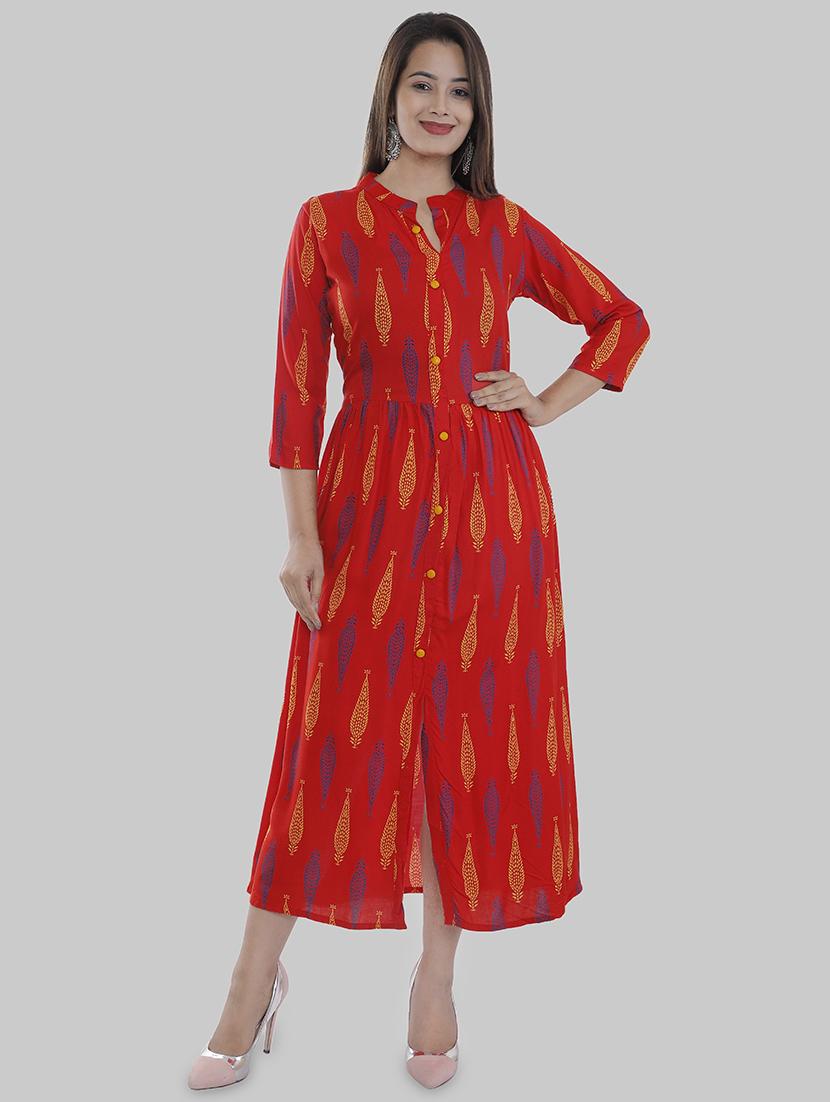 printed flared kurta - 16551707 - Zoom Image - 1