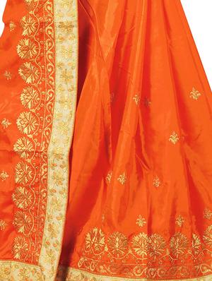 gold embroidered saree with blouse - 16552002 - Standard Image - 4